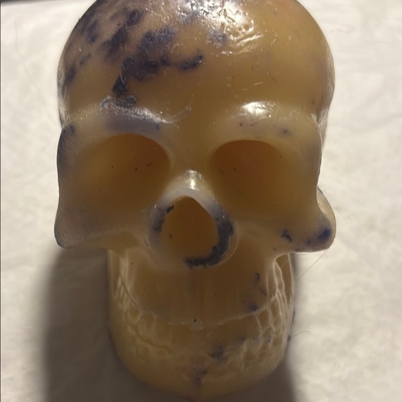 Cream and Purple Candle Holder with Distinctive Accents - Picture 9 of 16